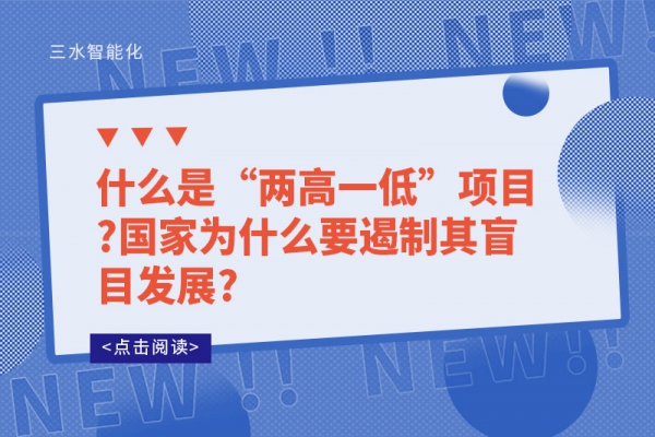 什么是“兩高一低”項目?國家為什么要遏制其盲目發(fā)展?